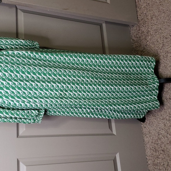 ZARA Green geometric print long sleeve dress size small - Picture 3 of 7